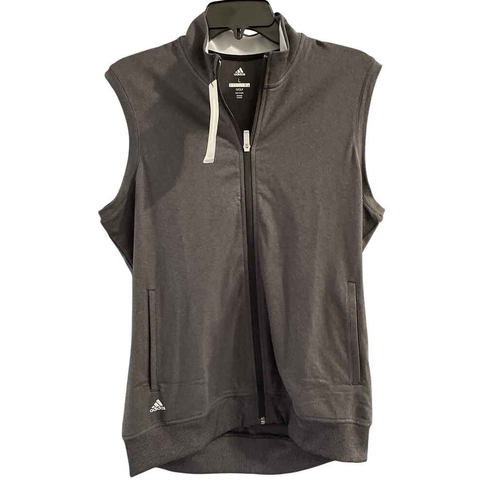 Adidas A272 Womens Golf Club Vest Size Medium Full Zip Charcoal Gray new